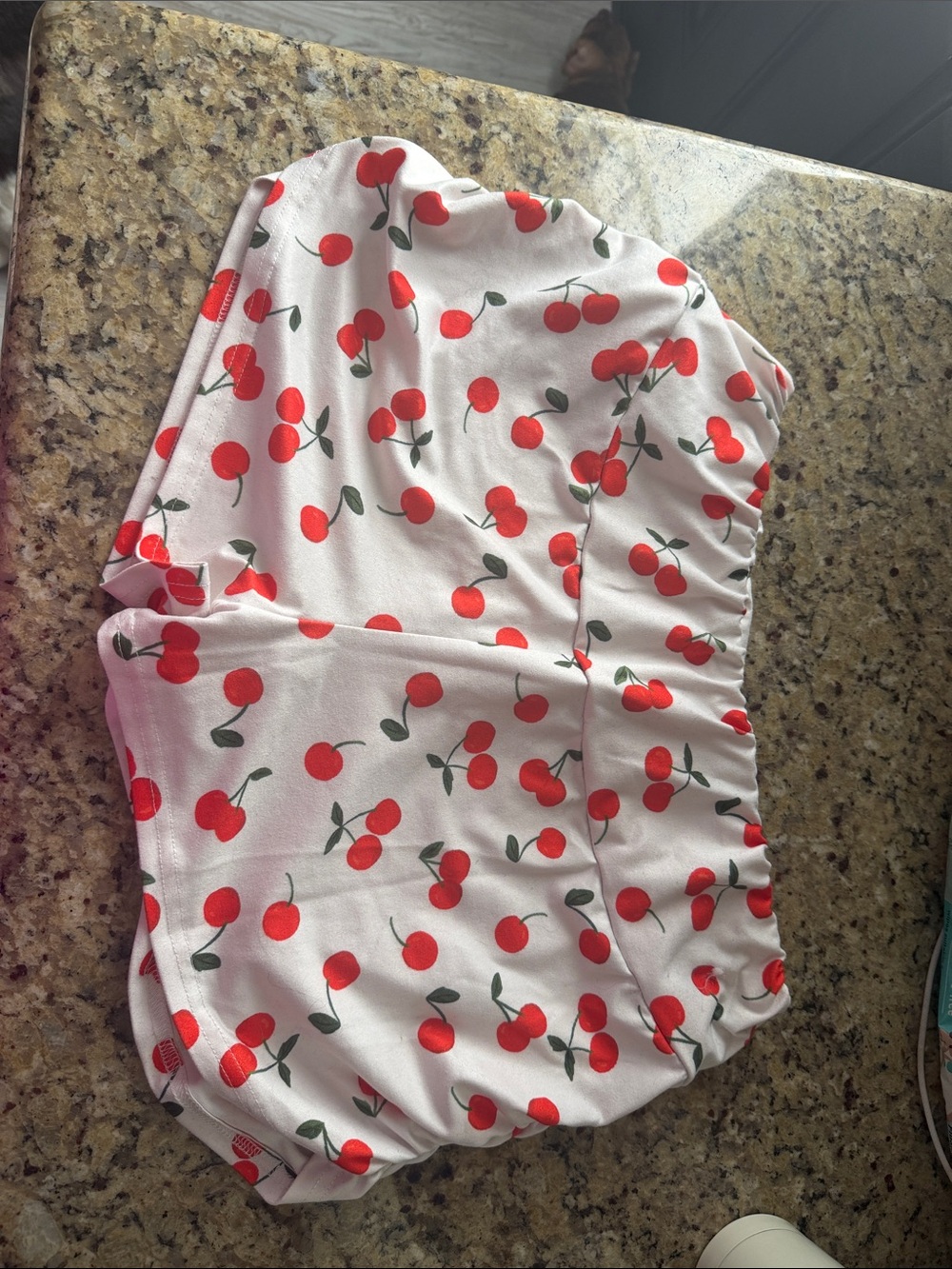 White Cherry-Print shorts